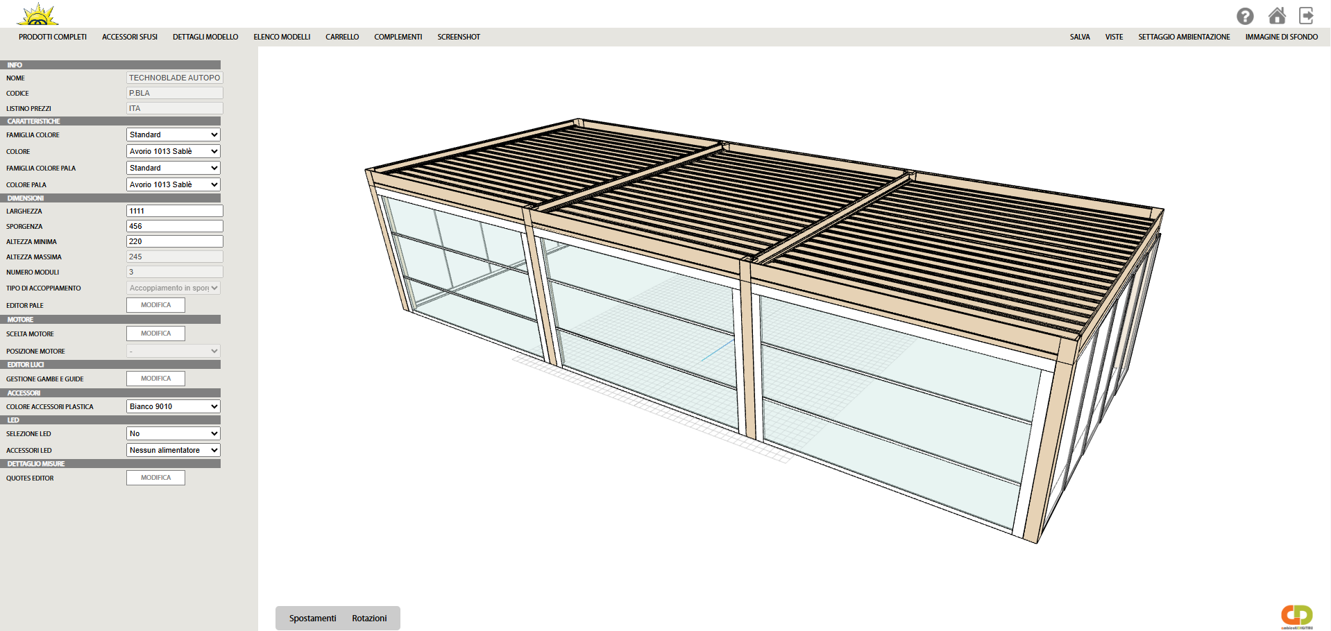 Configuratore - Vista 3D